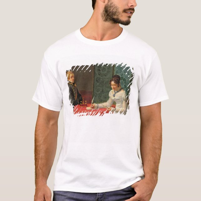 Camiseta A mulher escrevendo uma letra (Frente)