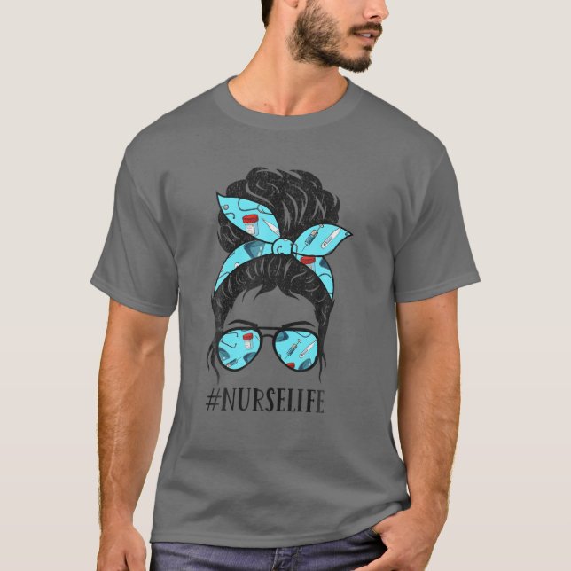 Camiseta A Mulher Mensageira Bun Enfermeira De Saúde (Frente)