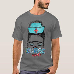 Camiseta A Mulher Mensageira Bun Enfermeira Vida Saúde Nu