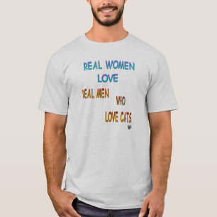 Camiseta A mulher real ama os homens reais que amam gatos