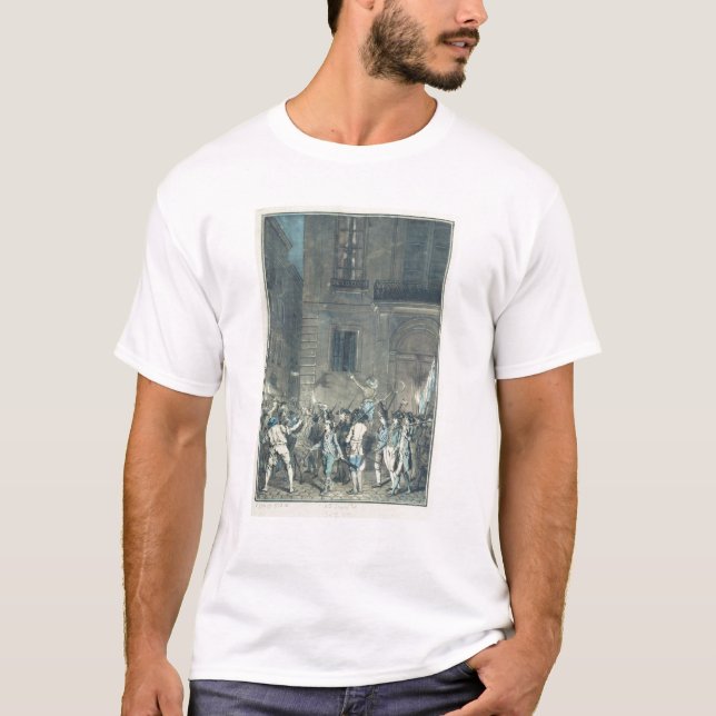 Camiseta A multidão que vagueia as ruas de Paris (Frente)