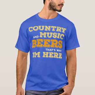 Camiseta A música country e a cerveja é por isso que estou 