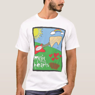 Camiseta A música cresce corações