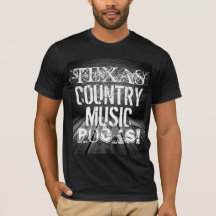 A música de Texas balança o t-shirt preto básico