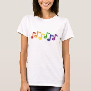 Camiseta A música do arco-íris nota mulheres