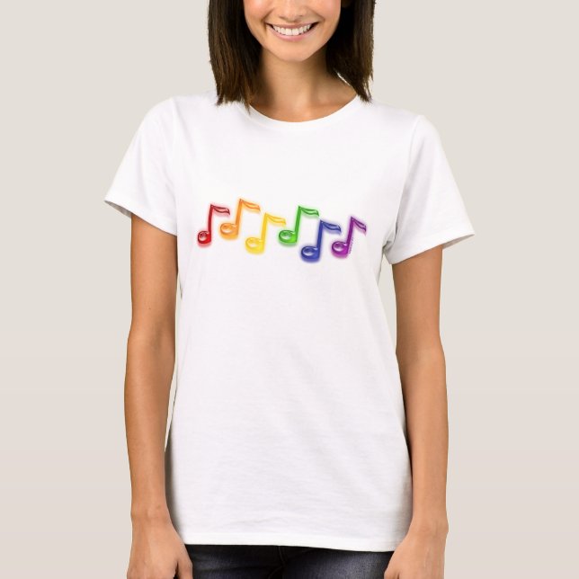 Camiseta A música do arco-íris nota mulheres (Frente)