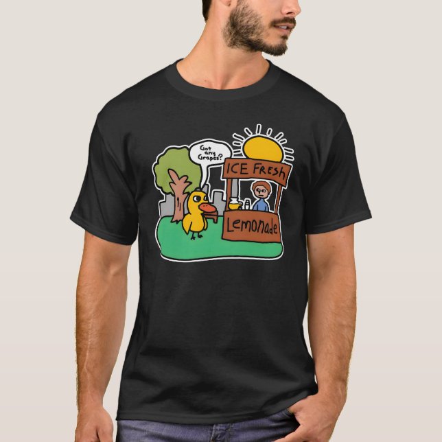 Camiseta A Música Do Pato Tem Alguma Limonada De Uva Engraç (Frente)