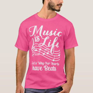 Camiseta A Música É a Vida Por Isso Nossos Corações Têm Bat