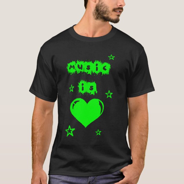 Camiseta A música é amor (o roupa escuro) (Frente)