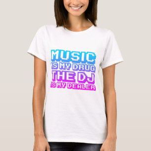 Camiseta A música é minha droga - negociante do
