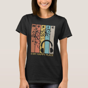 Camiseta A Música é o Meu Lugar Feliz Músico Artistas Canto