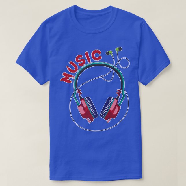 Camiseta A música está nos fones de ouvido do Ar (Frente do Design)