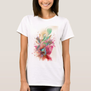 Camiseta A música legal do clef de triplo dos watercolours