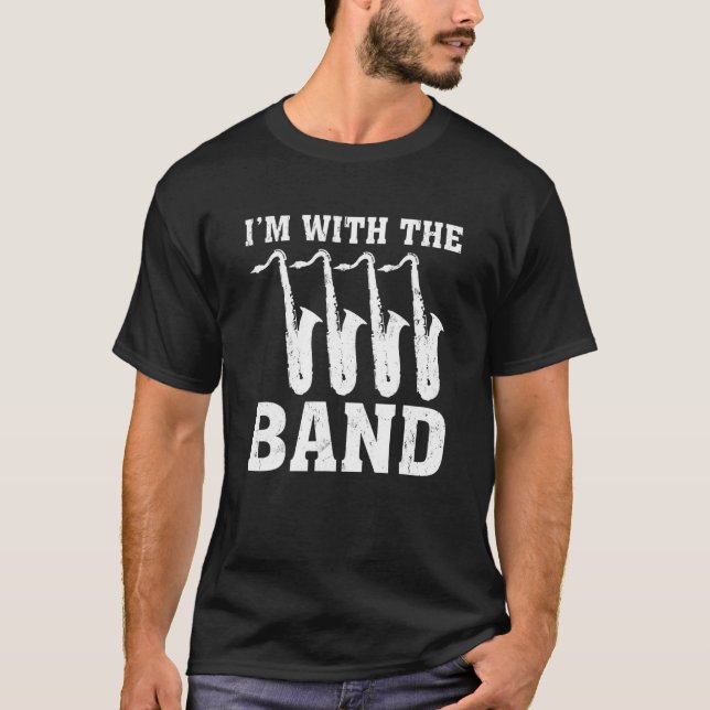 Camiseta A Música Saxofônica É Com A Banda (Frente)