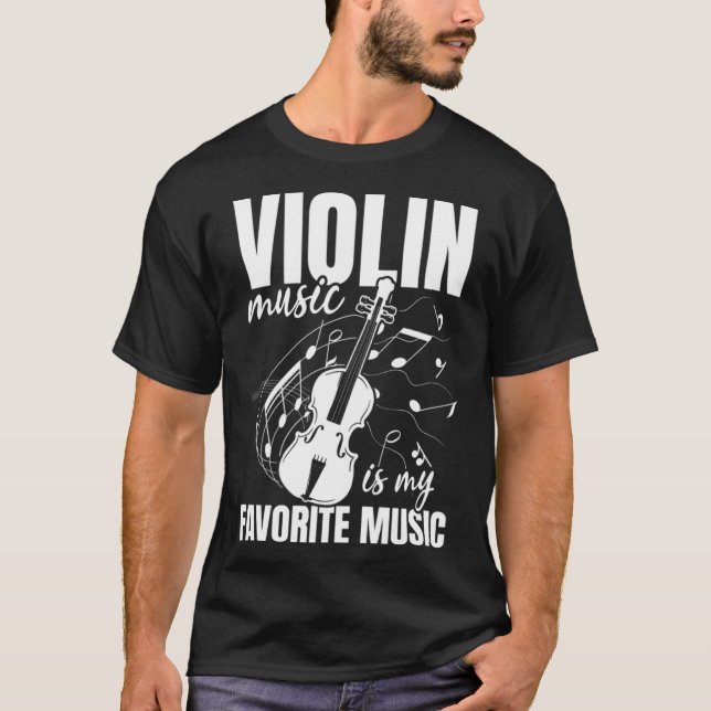 Camiseta A Música Violina É Minha Música Violina Favorita J (Frente)