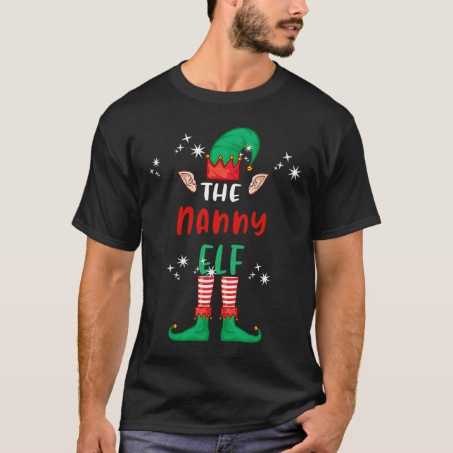 Camiseta A Nanny Elf Matching Family Group Xma (Frente)