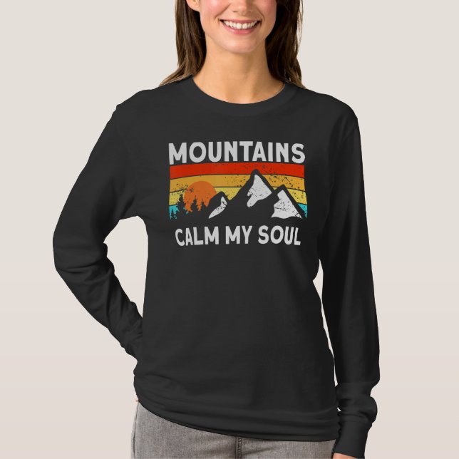 Camiseta A Natureza Calma Minha Alma Montando Hikin (Frente)