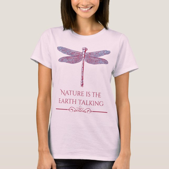 Camiseta A natureza é a Dragonfly Lotus (Frente)
