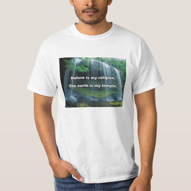 Camiseta A natureza é minha religião (Frente)