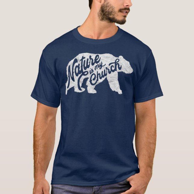 Camiseta A natureza é o meu Urso Vermelho Retro Grizzly da  (Frente)