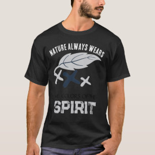Camiseta "A Natureza Sempre Usa cores do espírito" Folha v6