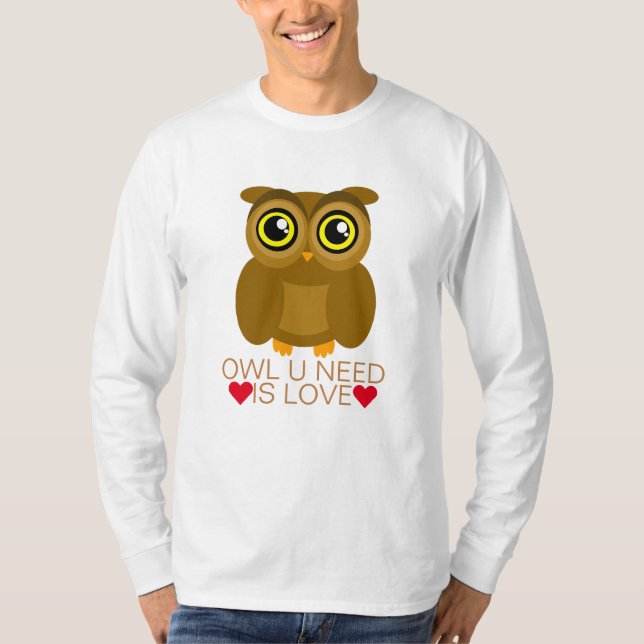 Camiseta A necessidade da coruja U é amor (Frente)