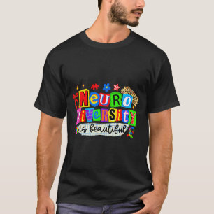 Camiseta A neurodiversidade é belo leopardo engraçado autis