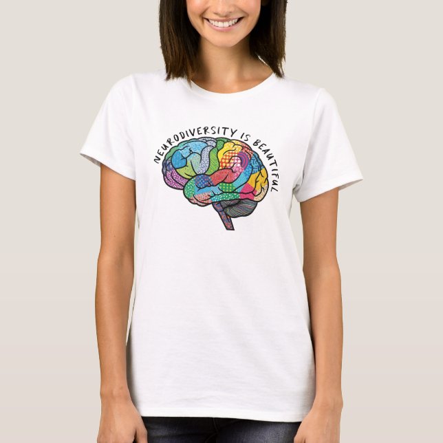 Camiseta A Neurodiversidade é um belo Autismo do Cérebro Ar (Frente)