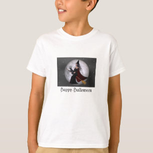 Camiseta A Noite: Bruxa e seu Gato Andam na Noite