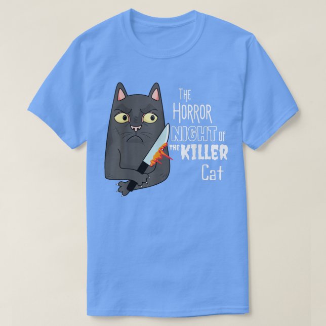 CAMISETA A NOITE DO HORROR DO GATO DO ASSASSINO ARTHALLOWEE (Frente do Design)