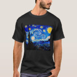 Camiseta A Noite Estrelada De Vincent Van Gogh<br><div class="desc">Vincent Van Gogh Na Noite Estrelada. Esta é uma antiga obra-prima do pintor mestre holandês Vincent Van Gogh. Esta pintura de paisagem artística fina tem uma cor bela,  vibrante e saturada. Vincent Van Gogh era um pintor impressionista holandês. Esta imagem está no dominio público</div>