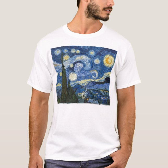 Camiseta A noite estrelado de Vincent van Gogh (Frente)