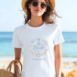 Camiseta A Noiva! Elegante Noiva Costeira Praia Concha