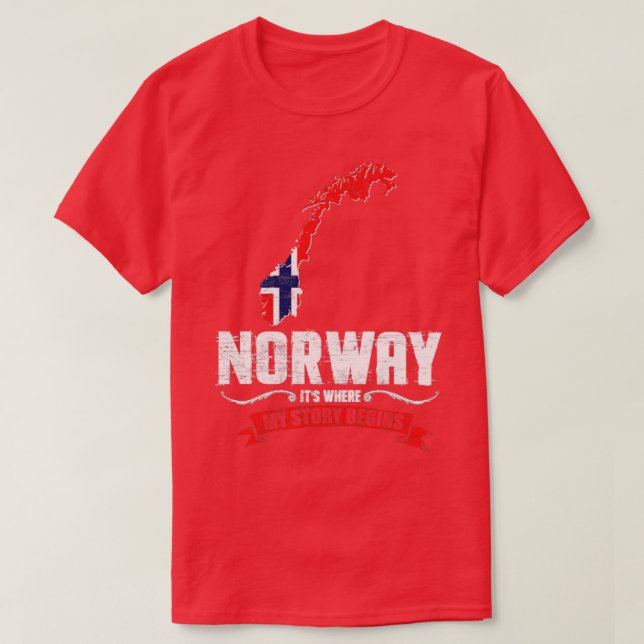 Camiseta A Noruega é onde minha história começa (Frente do Design)