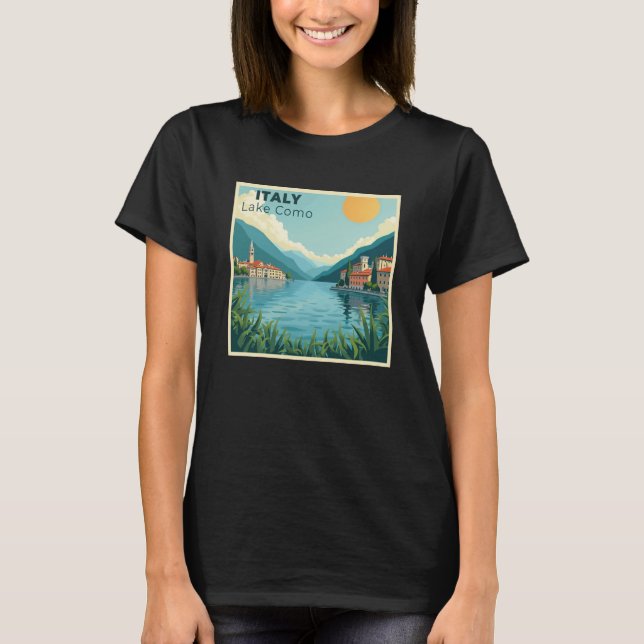 Camiseta A Nostalgic Classic Travel Poster – Italy Lake Com (Frente)