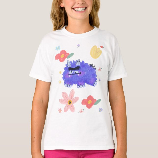 Camiseta A Not-So-Scary Monster in a Flower Patch Tote Bag (Frente)
