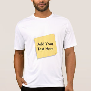 Camiseta A nota de post-it adiciona seu próprio texto