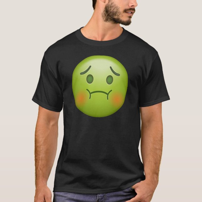 Camiseta A nota doente Emoji enfrenta (Frente)