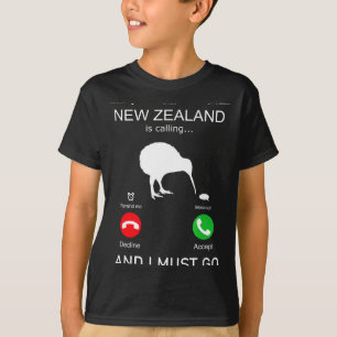 Camiseta A Nova Zelândia Está Chamando E Eu Devo Ir, Zealan