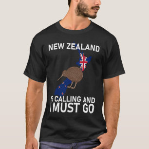 Camiseta A Nova Zelândia está ligando e eu devo ir, kiwi en