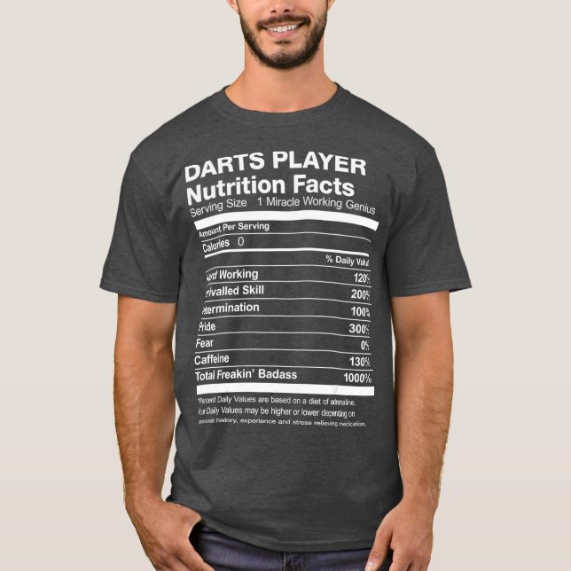 Camiseta A Nutrição do Jogador de Dardos Mens Fala Engraçad (Frente)