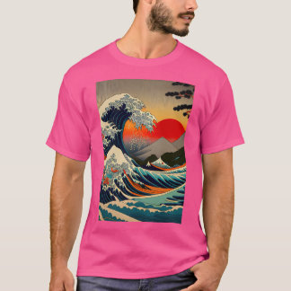 Camiseta A Onda De Excelente De Kanagawa Em Dusk Ative