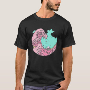 Camiseta A onda Excelente da Arte Vintage Japonesa Kanagawa