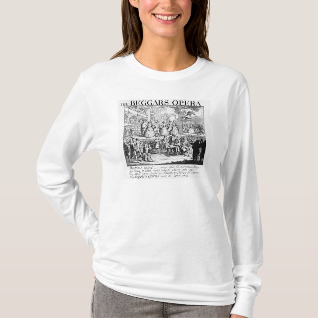 Camiseta A ópera Burlesqued, 1728 do mendigo (Frente)