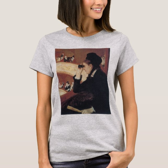Camiseta A Ópera de Mary Cassatt, Impressionismo Antigo (Frente)