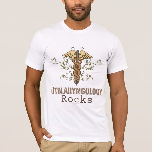 Camiseta A otolaringologia balança o t-shirt do Caduceus (Frente)