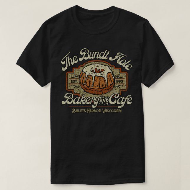 Camiseta A padaria de Bundt Hole e o Caf 1993 (Frente do Design)
