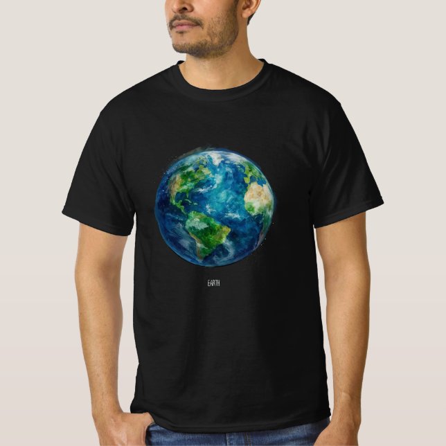 Camiseta A painting of the earth in a space (Frente)