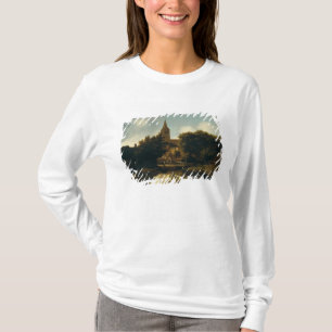 Camiseta A paisagem arborizada com figuras aproxima uma