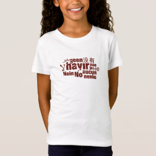 Camiseta A palavra "Não" em diferentes idiomas